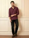Maroon Crinkled Shirt