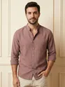Mauve Breezy Stand Collar Shirt