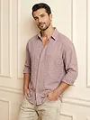 Mauve Textured Jacquard Shirt