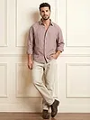 Mauve Textured Jacquard Shirt