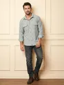Pale Grey Terry Textured Shirt