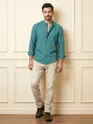 Regent Green Breezy Stand Collar Shirt