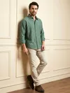 Regent Green Textured Jacquard Shirt