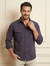 Violet Textured Western Shirt