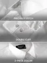 White Double Cuff Satin Shirt