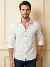 White Textured Check Shirt