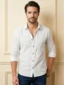 White Textured Check Shirt
