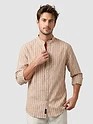 Brown Linen Striped Shirt
