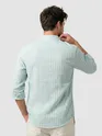 Green Linen Striped Shirt