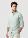 Green Linen Striped Shirt