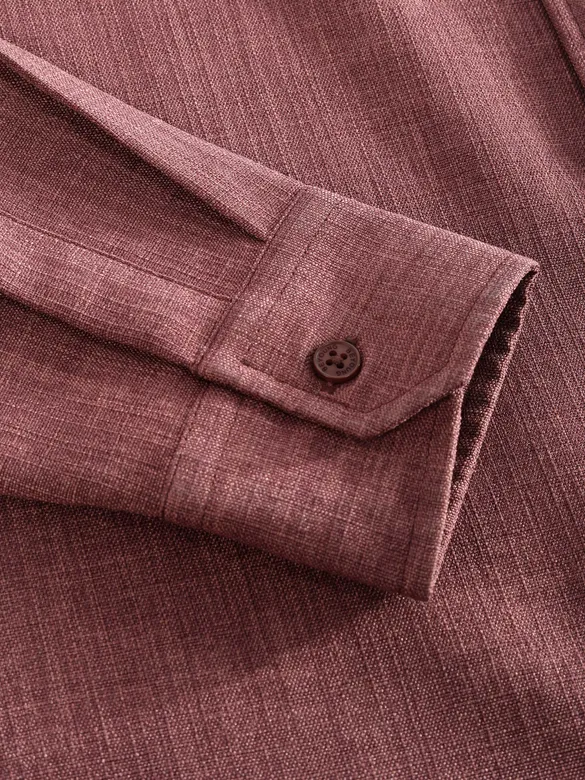 Baked Clay Linen Textured Shirt