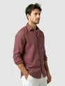 Baked Clay Linen Textured Shirt