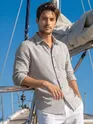 Beige Linen Textured Shirt