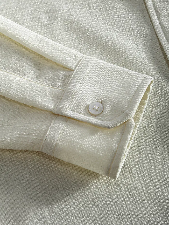 Cream Linen Textured Shirt