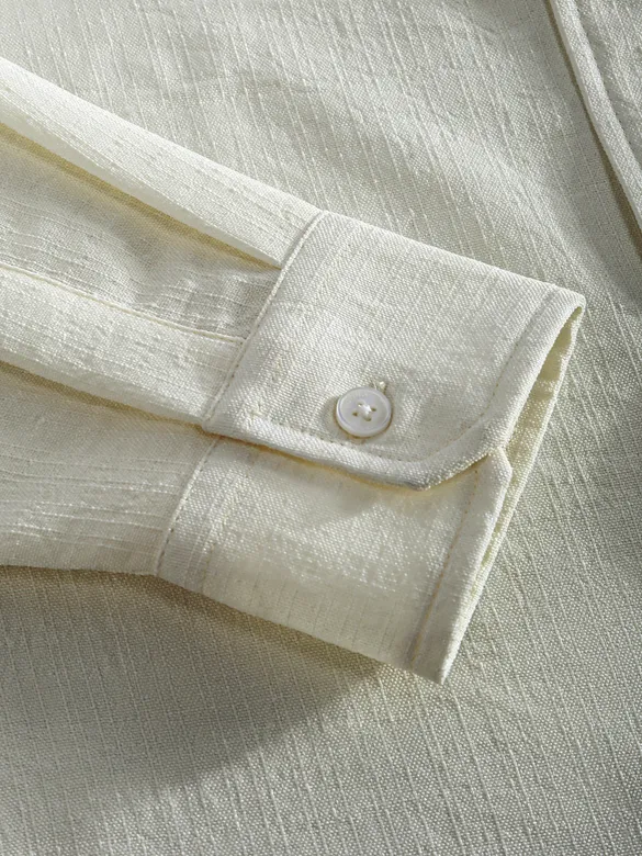 Cream Linen Textured Shirt