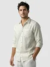 Cream Linen Textured Shirt