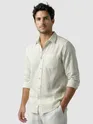 Cream Linen Textured Shirt