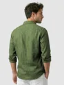 Dark Olive Linen Textured Shirt