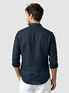 Navy Linen Textured Shirt