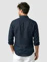 Navy Linen Textured Shirt