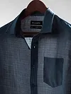 Navy Linen Textured Shirt