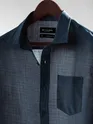 Navy Linen Textured Shirt