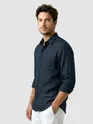 Navy Linen Textured Shirt