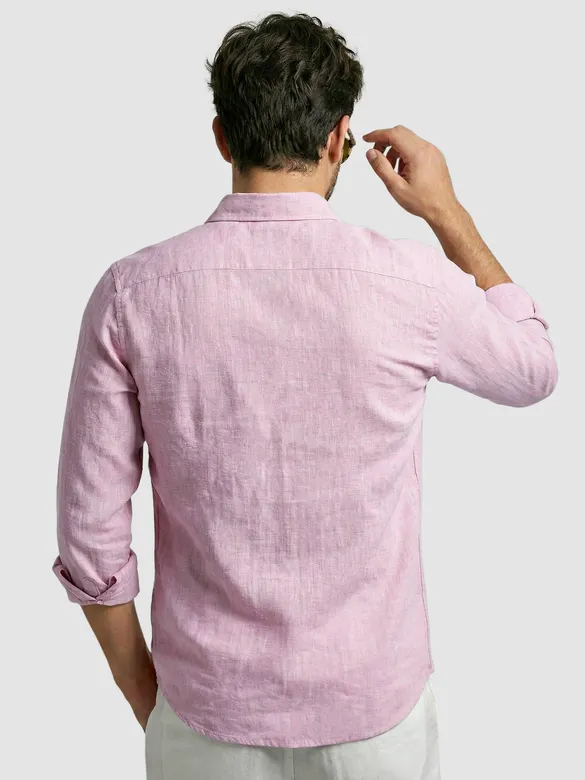 Pastel Mauve Linen Textured Shirt