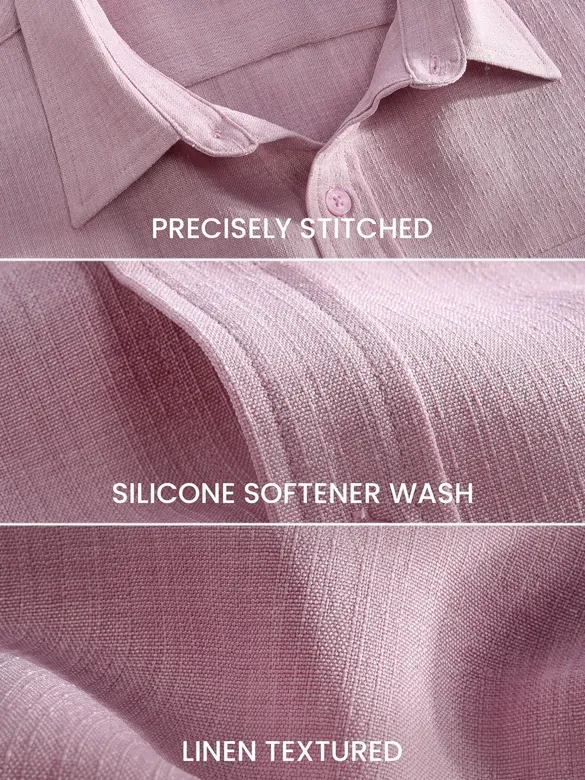 Pastel Mauve Linen Textured Shirt