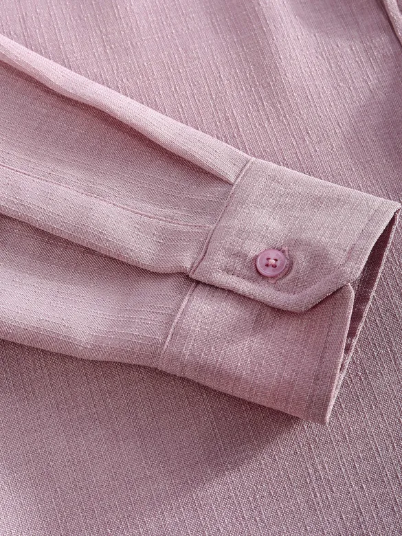 Pastel Mauve Linen Textured Shirt