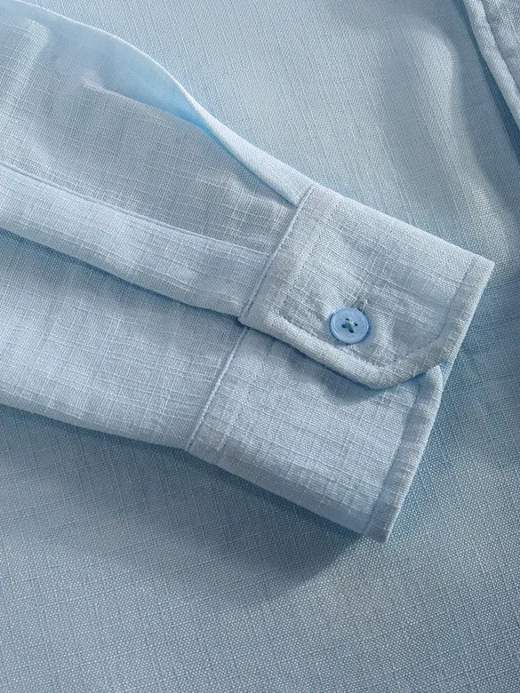 Sky Blue Linen Textured Shirt