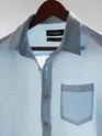 Sky Blue Linen Textured Shirt