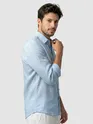 Sky Blue Linen Textured Shirt
