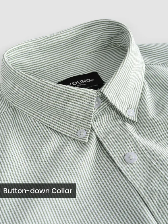 Green Oxford Striped Shirt