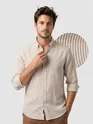 Beige Oxford Striped Shirt