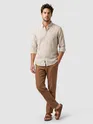 Beige Oxford Striped Shirt