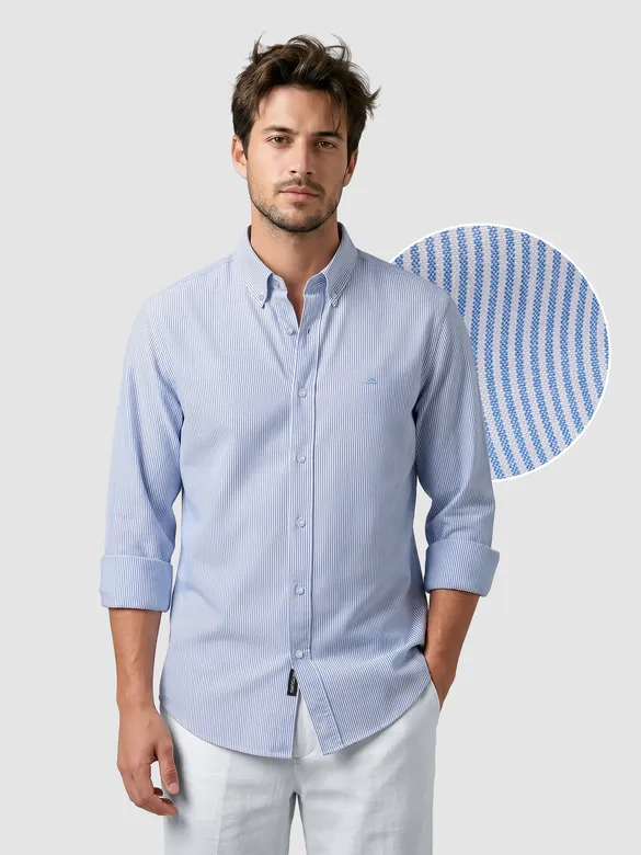 Blue Oxford Striped Shirt