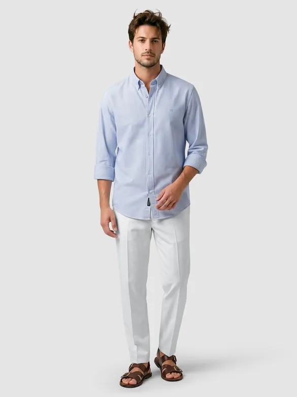 Blue Oxford Striped Shirt