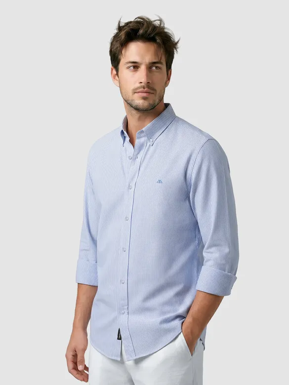 Blue Oxford Striped Shirt