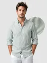 Green Oxford Striped Shirt