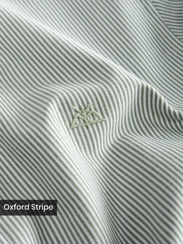 Green Oxford Striped Shirt