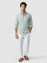 Green Oxford Striped Shirt