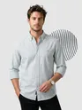 Grey Oxford Striped Shirt