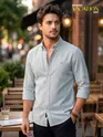 Grey Oxford Striped Shirt