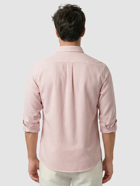 Pink Oxford Striped Shirt