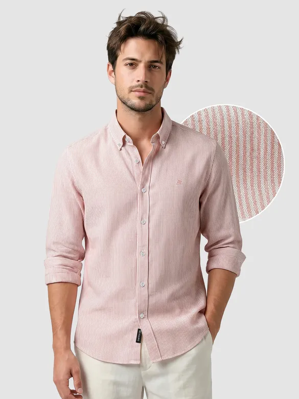 Pink Oxford Striped Shirt
