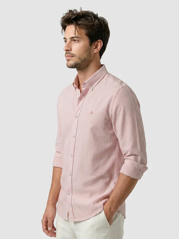 Pink Oxford Striped Shirt