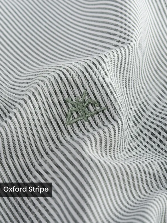 Grey Oxford Striped Shirt