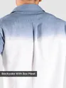 Bluish Grey Cotton Ombre Shirt