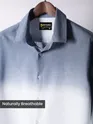Bluish Grey Cotton Ombre Shirt